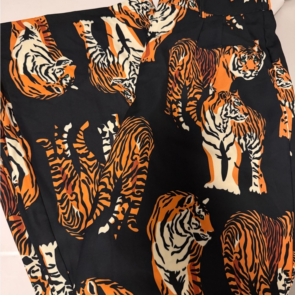 DRESSED IN LALA black tiger trousers pants size large with tags